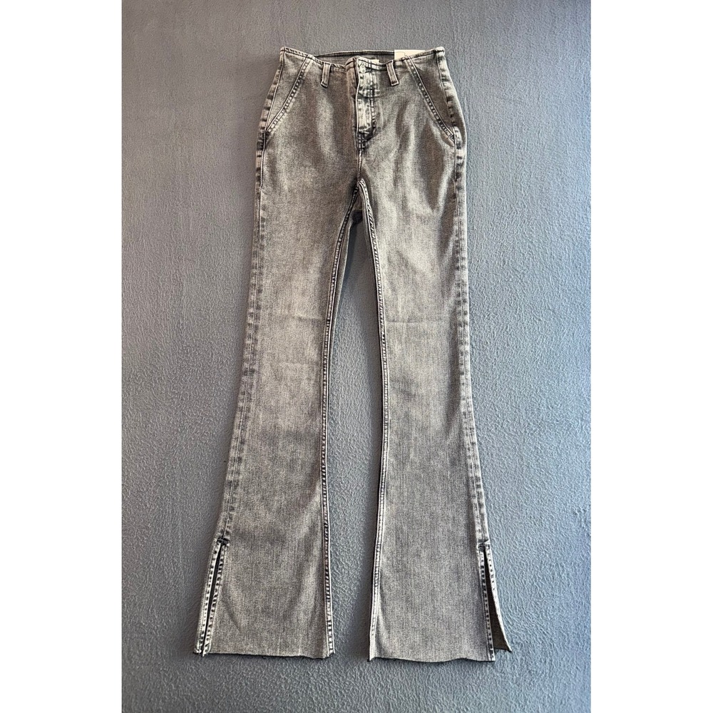 We The Free Level Up Slit Bootcut Grey Acid Wash Jeans Size 25 OB1791159